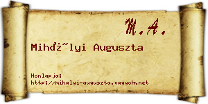 Mihályi Auguszta névjegykártya